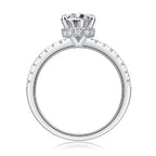 Cinderella Glow, Кольцо с муассанитом «Солитер» овальной формы, 2 карата, 8 мм, классический минималистичный стиль, для помолвки и повседневной носки