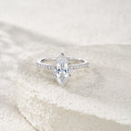 Кольцо с муассанитом Love's Serendipity Marquise (выращенный в лаборатории), унисекс, серебро 925 пробы, элегантное кольцо с 6 зубцами для свадьбы, помолвки, повседневное, подарок