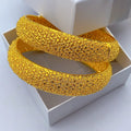 Dense Mesh Full Hollow Wide Bangle, 24K Real Gold Plated Copper Bracelet, Vintage Middle Eastern Luxury Style, Wedding Banquet Formal Gift Jewelry