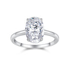moissanite ring, oval moissanite, 4ct silver ring, S925 sterling silver ring, 4 prong ring, unisex wedding ring, engagement ring, anniversary jewelry, luxury silver jewelry, prom accessories, daily wear ring, gift jewelry