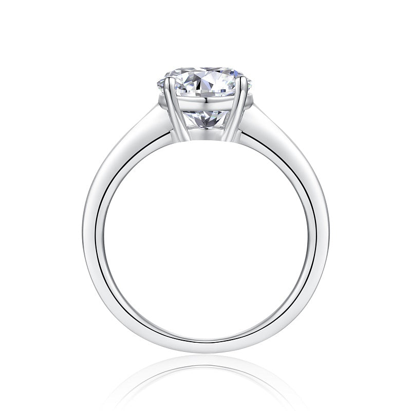 moissanite ring, oval moissanite, 4ct silver ring, S925 sterling silver ring, 4 prong ring, unisex wedding ring, engagement ring, anniversary jewelry, luxury silver jewelry, prom accessories, daily wear ring, gift jewelry