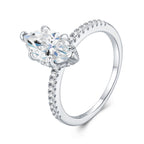 Кольцо с муассанитом Love's Serendipity Marquise (выращенный в лаборатории), унисекс, серебро 925 пробы, элегантное кольцо с 6 зубцами для свадьбы, помолвки, повседневное, подарок