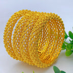 Double Layer Rhombus Dot Hollow Wide Bangle, 24K Real Gold Plated Copper Bracelet, Heavy Middle Eastern Palace Luxury Style, Wedding Banquet Formal Gift Jewelry