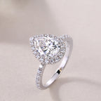 Кольцо из серебра 925 пробы с муассанитом Sparkle Pulse, грушевидный дизайн, минималистичный роскошный элегантный стиль, для свадьбы, помолвки, годовщины, повседневной носки, вечеринки, свидания