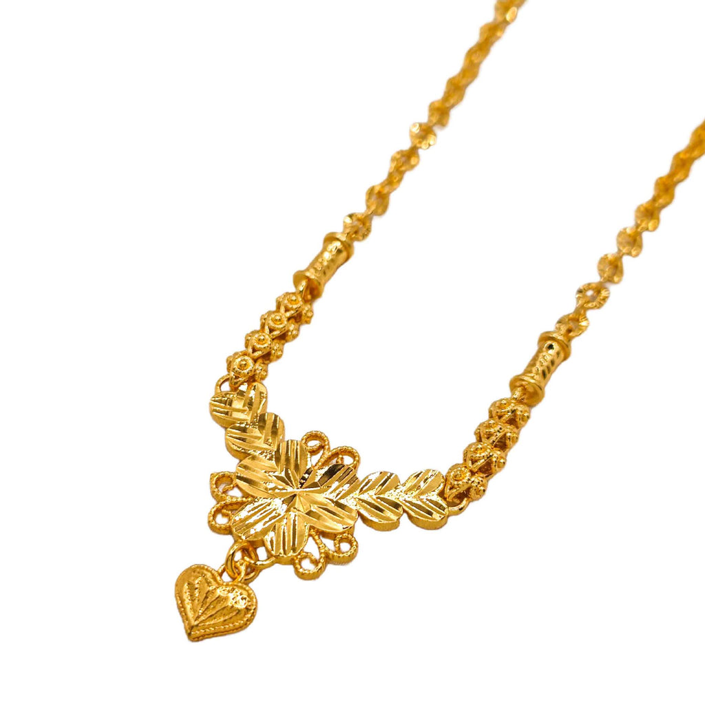 Vintage Filigree Four-Leaf Flower Heart Drop Carved Chain Design, 18K Real Gold Plated Copper Necklace, Heavy Middle Eastern Palace Luxury Style, Wedding Banquet Daily Gift Clavicle Chain