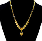 Symmetrical Diamond-Cut Heart & Flower Drop Clavicle Chain Design, 18K Real Gold Plated Copper, Vintage Gentle Middle Eastern Luxury Style, Wedding Date Banquet Gift Necklace