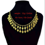 Gradient Diamond Cut Tassel Choker Necklace, 18K Real Gold Plated Copper, Bohemian Retro Luxury Style, Banquet Wedding Gift Formal Jewelry
