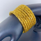 Twisted Braided Craft 24K Real Gold Plated Copper Bangle, Retro Luxury Chinese Style, Daily Wear Wedding Gift Jewelry