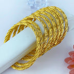 Twisted Braided Craft 24K Real Gold Plated Copper Bangle, Retro Luxury Chinese Style, Daily Wear Wedding Gift Jewelry